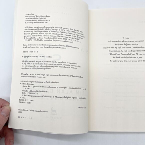 Sacred Sex: A spiritual Celebration Of‎ Oneness in Marriage Paperback Gardner - Picture 7 of 10